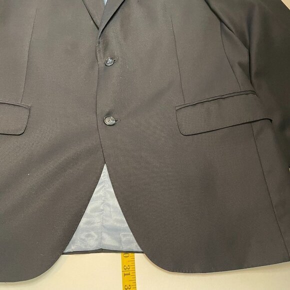 Peter Millar Sport Coat‎ Mens 42R Black Wool Suit Jacket Blazer Single Breasted - Picture 11 of 12